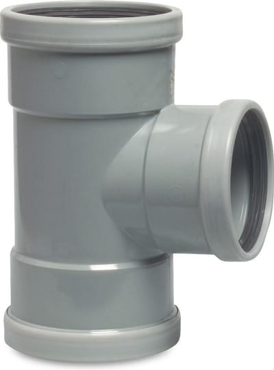 T-stuk 45° PVC-U 250 mm x 125 mm x 250 mm SN4 manchet grijs KOMO/BENOR
