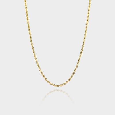 Rope Ketting 3 mm - Gouden Schakelketting - 50 cm lang - Ketting Heren - Olympus Jewelry