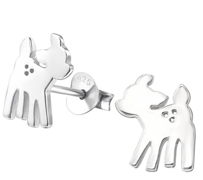 Joy|S - Zilveren hertje oorbellen - 8 x 10 mm - zilver - kinderoorbellen