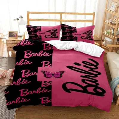 Barbie Cartoon Anime Schattig Alle Seizoenen Dekbedovertrek Dekbed Beddengoed Set Zacht Dekbedovertrek en Kussensloop Eenpersoons/Tweepersoons/Queen/King 70x130cm 2pcs