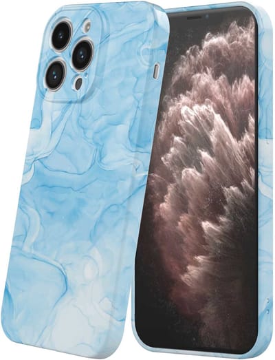 Smartphonica Telefoonhoesje Geschikt voor iPhone 11 Pro Max met Blauw Marmer Opdruk - Flexibel Softcase TPU - Backcover Case Blue Marble Design geschikt voor iPhone 11 Pro Max