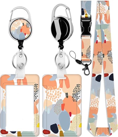 Travel Cords - Pashouder Set Figuren Pastel - 4 in 1 set - pashouder - keycord - uitrekbare badgehouder - telefooncord - stevig - werk - school