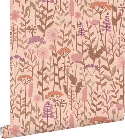 ESTAhome behang veldbloemen oudroze - 50 x 900 cm - 131547