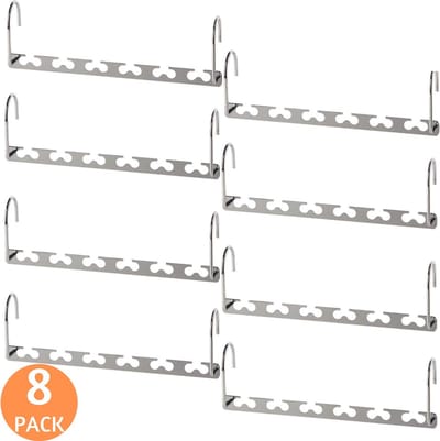 8 Magische Ruimtebesparende Kledinghangers - Kleding Hanger Metaal - RVS - Kledingkast Organizer - Phannie