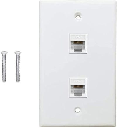 Ethernet Wandcontactdoos - Netwerk Koppeling - Netwerk Verbinding - Tool-free Installatie - 2 Poorts - Wit