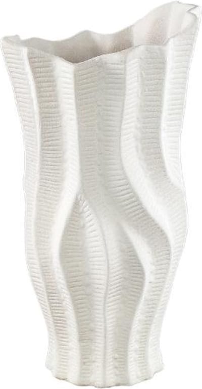 PTMD Bloempot Merc - 16x15x31 cm - Keramiek - Wit