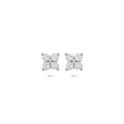Zilveren gerhodineerde oorknoppen zirkonia 6,5 mm - 1341212