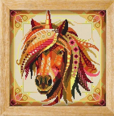 Diamond painting MANDALA Dieren UNICORN (EENHOORN) - full diamond painting - vierkante steentjes