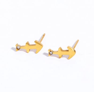 Plux Fashion Boogschutter Oorbellen - Goud - 1cm - Sieraden - Sterrenbeeld Oorbellen - Boogschutter Sterrenbeeld - Stainless Steel - Sieraden Cadeau - Boogschutter Sieraden - Gouden Oorbellen - Luxe Style - Duurzame Kwaliteit - Roestvrijstaal
