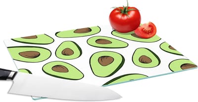 Glazen Snijplank - 28x20 - Avocado - Patronen - Pastel - Snijplanken Glas