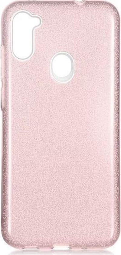Backcover Hoesje Geschikt voor: Samsung Galaxy A11 Glitters Siliconen TPU Case Rose - BlingBling Cover