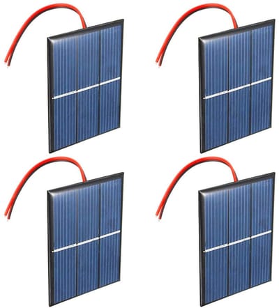 Dailygoods - Micro Mini Solar Panel - 4 Stuks - Hoog rendement - 60 x 80 mm - Voor DIY Projecten - Ideaal voor Opladen van Batterijen - Groen