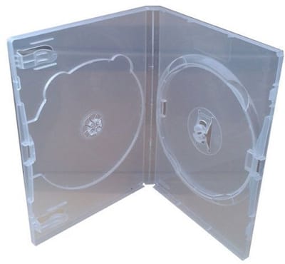 JHUBERS- DVD Hoes Dubbel - 50 Stuks - Doorzichtig - 14 mm Rug - Inclusief Clips - Voor 2 Schijven en Brochure - Dvd Box