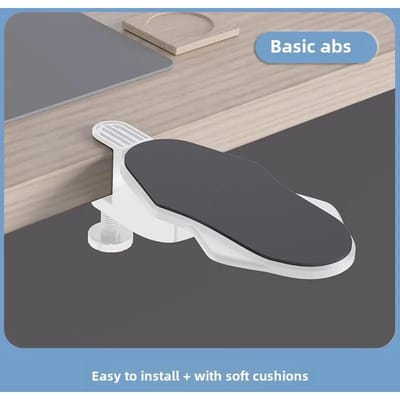 Support de bras pour bureau d'ordinateur, pliable, ergonomique, support de poignet pour clavier, extension d'accoudoir, support rotatif pour tapis de souris, étagère blanc