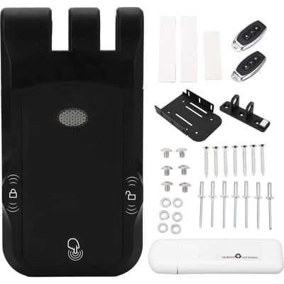 Serrure Électronique Intelligente Bluetooth Système Double Moteur Double Télécommande Serrure Sans Clé pour Maison Chambre black