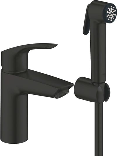 Grohe Eurosmart - Wastafelkraan met bidetdouche, mat zwart 231242433