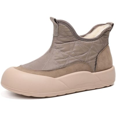 Bottes de neige à plateforme épaisse et chaude pour femme - Bottines antidérapantes et résistantes à l'eau - Doublure en fausse fourrure - Bottes courtes de marche confortables pour femme 35 kaki