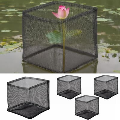 Drijvende plantenpotten - Vijvermand mesh - Vijverbeplanting - Lucht en waterdoorlatend - 4 stuks 18 cm - Zwart