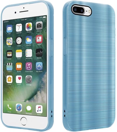 Cadorabo Hoesje geschikt voor Apple iPhone 7 PLUS / 7S PLUS / 8 PLUS in Brushed Turqoise - Beschermhoes Case Cover van flexibel TPU silicone in Brushed design