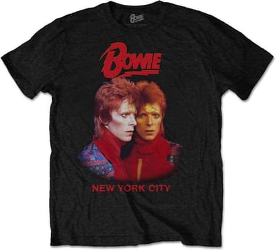 David Bowie - New York City Heren T-shirt - S - Zwart