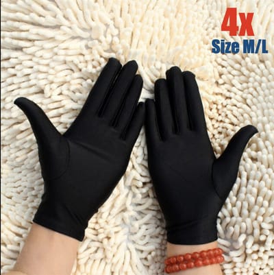 vrouwelijke Viscose Handschoenen Zwart - Spandex Beschermende Handschoenen - Handschoenen - Eczeemhandschoen - White Gloves - Jewelry Handschoen - Werk Handschoen - Beauty salon handschoenen - Veiligheid Handschoen Lichtgewicht Zacht MAAT M/L 4Stuks