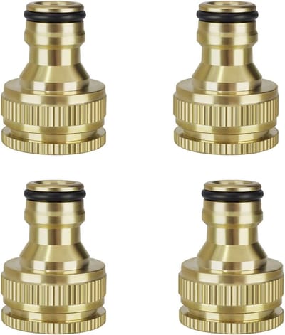 Tuin Slang Aansluiting 1/2 Inch en 3/4 Inch, 2-in-1 Koppeling voor Keukenkranen en Tuinslangen (4 Stuks) - Duurzaam, Weerbestendig en Eenvoudig te Installeren