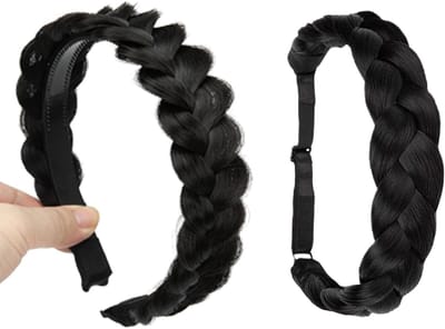 Handgemaakte 2-delige gevlochten haarbanden voor vrouwen - Elastische haaraccessoires in donkerbruin, perfect voor gevlochten kapsels en dagelijkse styling
