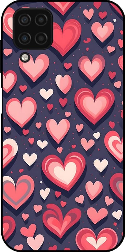 Smartphonica Telefoonhoesje Geschikt voor Samsung Galaxy A12 met Hartjes Opdruk - TPU Backcover Case With Heart Design geschikt voor Samsung Galaxy A12