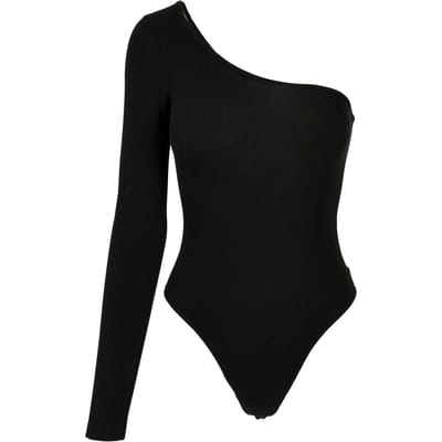 Urban Classics Dames/Dames Organische Asymmetrische Bodysuit met één mouw (Zwart)