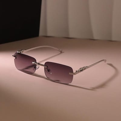 Klassieke Randloze Modebril voor Mannen en Vrouwen - Duurzaam Gebruik Eenvoudige Stijl PC Spiegellens Ideaal voor En Dagelijkse Slijtage brown