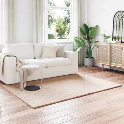 vidaXL - Antislip - vloerkleed - van - imitatie - konijnenbont - OLITE - Taupe