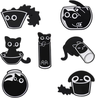 Cosensi - Leuke Zwarte Kat Emaille Pins voor Vrouwen en Meisjes - Dierlijke Broche voor Jassen - Speelse Kat Badge