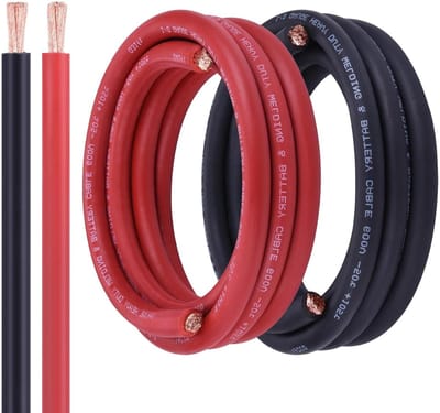 Batterijkabel laskabel - Stroomkabel koper - Elektrische aansluitingen - Zuurstofvrije koperdraad - 10 meter - Rood Zwart