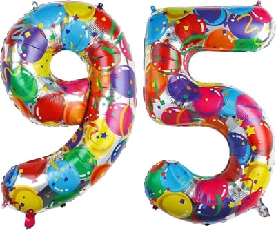 Cijfer Ballonnen Ballon Cijfer 95 Verjaardag Versiering Feest Helium Ballonnen Cijferballon Folieballon Kleur Xl Formaat