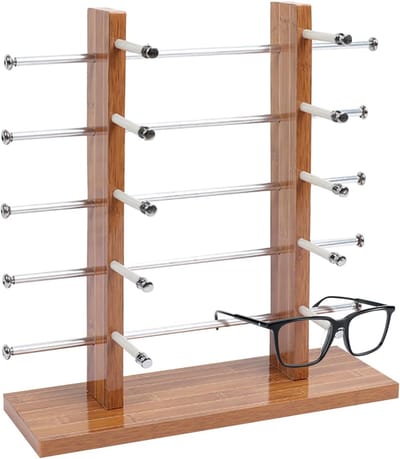 Houten zonnebrilhouder - Brillen display - Thuis organiseren - Stijlvol decorstuk - 365 x 345 x 12 cm - Natuurlijk hout