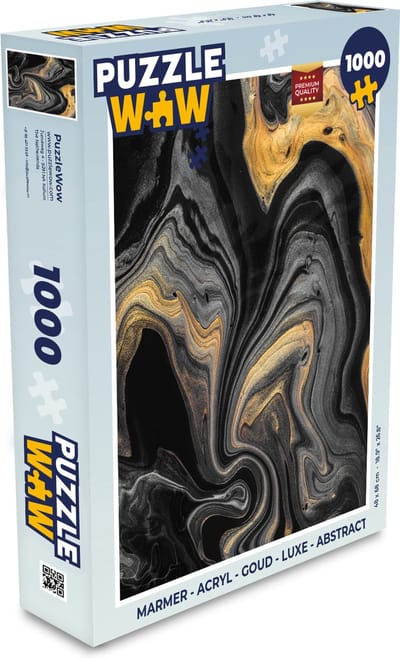 Puzzel Marmer - Acryl - Goud - Luxe - Abstract - Legpuzzel - Puzzel 1000 stukjes volwassenen