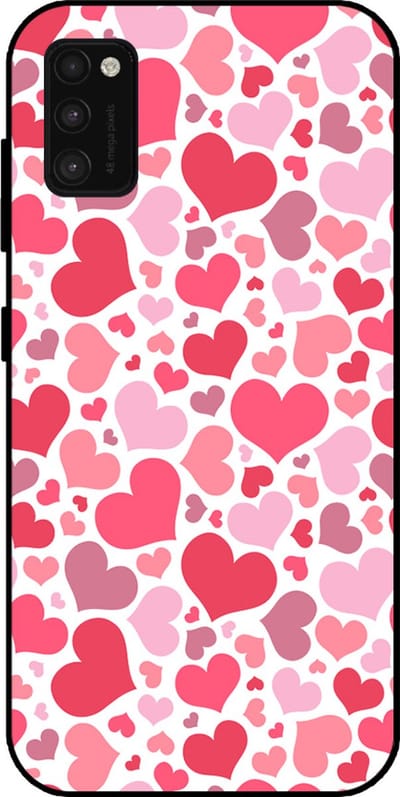 Smartphonica Telefoonhoesje Geschikt voor Samsung Galaxy A41 met Hartjes Print - Hearts Design TPU Backcover Case - Kinder Hoesje met Hartjes Design geschikt voor Samsung Galaxy A41