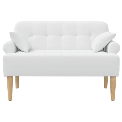 vidaXL - Lovingseat - met - knoopge - tuft - Wit - 120 - x - 65 - x - 79 - cm - Stof