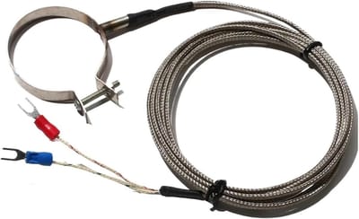 Temperatuursensor Sonde - Thermokoppel Draad - Industriële Meting - Roestvrij Staal - 45mm Spoeldiameter - Zilver
