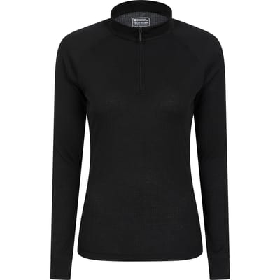 Mountain Warehouse Dames/Dames Talus Zip Neck Thermo met lange mouwen (Zwart)