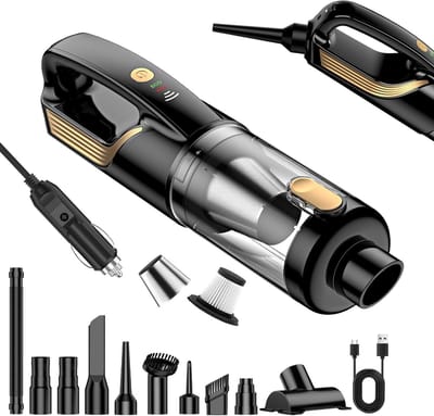 Draagbare Auto Stofzuiger - Handstofzuiger Auto - Auto Reinigen - 4-in-1 Multifunctioneel - 27000 Pa - Zwart
