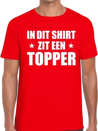 In dit shirt zit een Topper t-shirt rood voor heren S