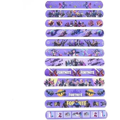 12 stuks Fortnite Cartoon Kinderarmband Anime Karakters Jongens Meisjes Armband Speelgoed Kinder Kerst Mooie Cadeaus blue