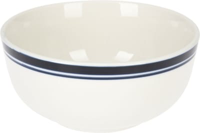 Excellent Houseware Soepkommen/serveer schaaltjes - Bologna - porselein - D13 x H7.5 cm - wit/blauw - stapelbaar