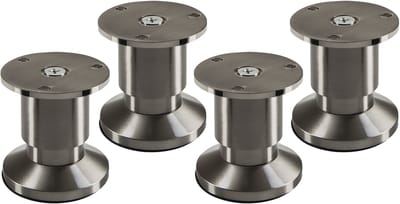 4 stuks SOTECH Meubelpoten ALPHA verstelbare bankpoten geborsteld RVS-look, belastbaar tot 250 kg Hoogte: 50 mm