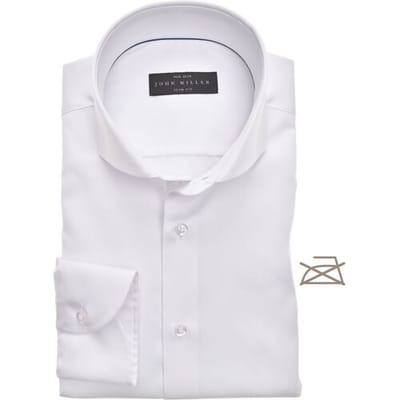 John Miller Overhemd Slim Fit Longer Sleeve Non Iron Mouwlengte 7 Wit / male