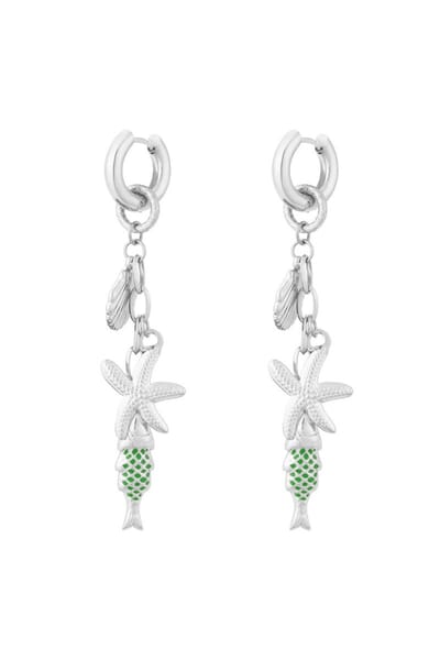 Oorbellen sea world Zilver