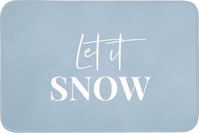 Badmat 90x60 cm - Antislip - Sneeuw - Winter - Blauw - Let it snow - Badmatten voor badkamer - Badkamermat - Douchemat - Badkamer mat