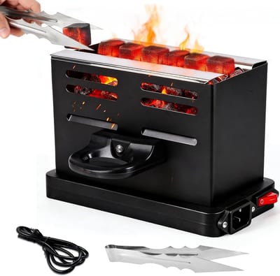 Krachtige Elektrische Aanmaakbrander voor Houtskool met Tangen en Kabel voor Buitenbarbecues en Grillen