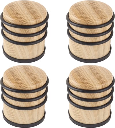 NORDIX Premium Deurstopper - Deurstoppers voor Binnen - Deurstop - Deurbuffer - Set van 4 Stuks - 7.1x8cm - Houtlook - MADERA